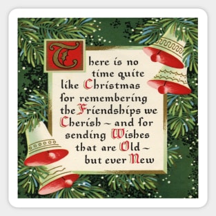 1980s Nostalgic Christmas pine wreath friendship Sticker